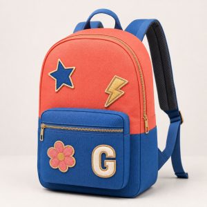 Mochila personalizada coral y azul cobalto