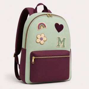 Mochila personalizada menta y ciruela