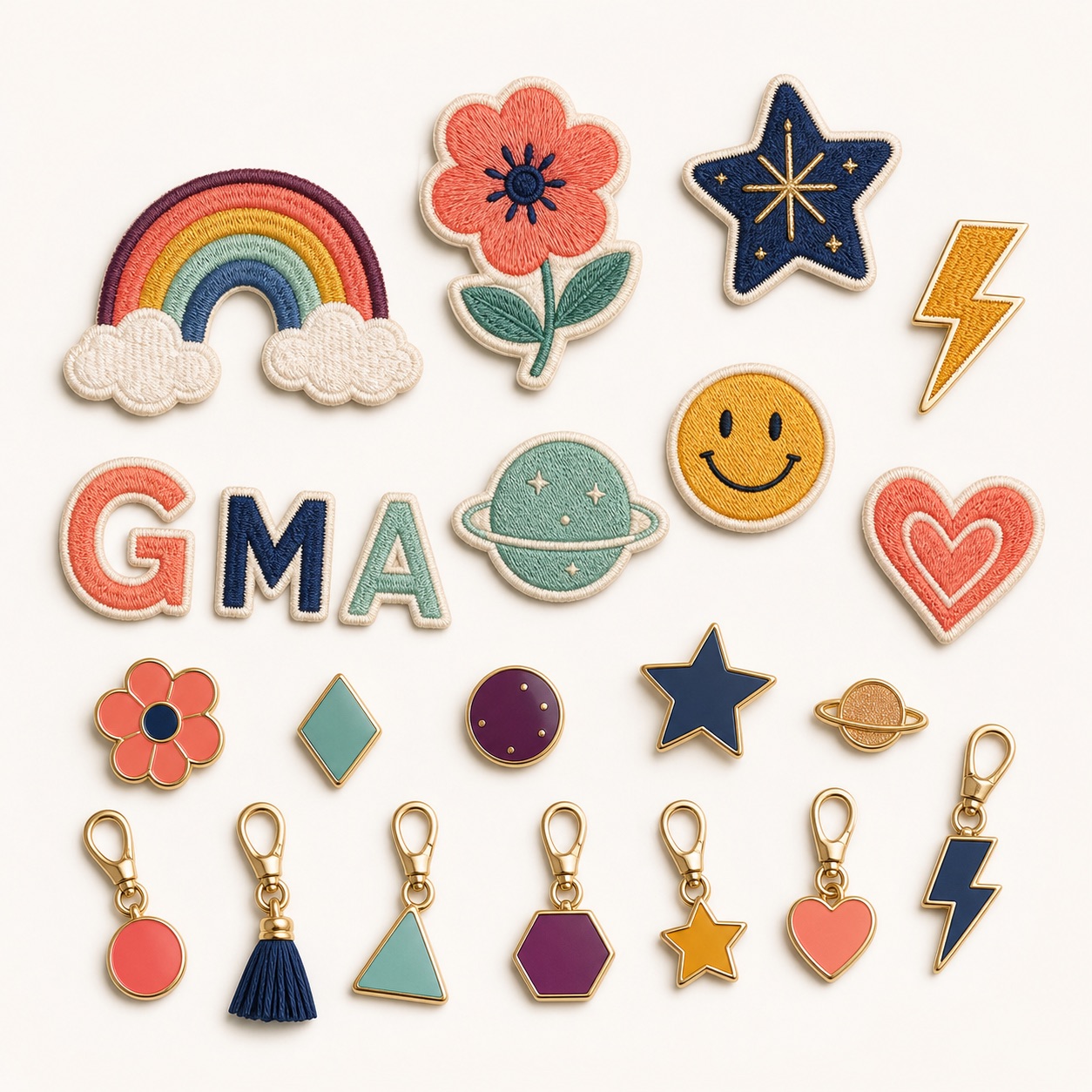 Parches y charms intercambiables para mochilas